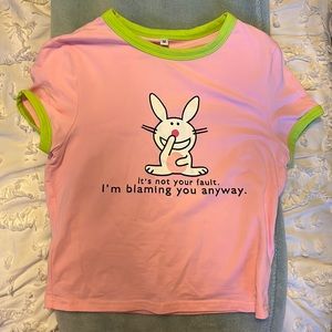 Y2K I’m Blaming You Anyway Bunny Graphic Baby Tee